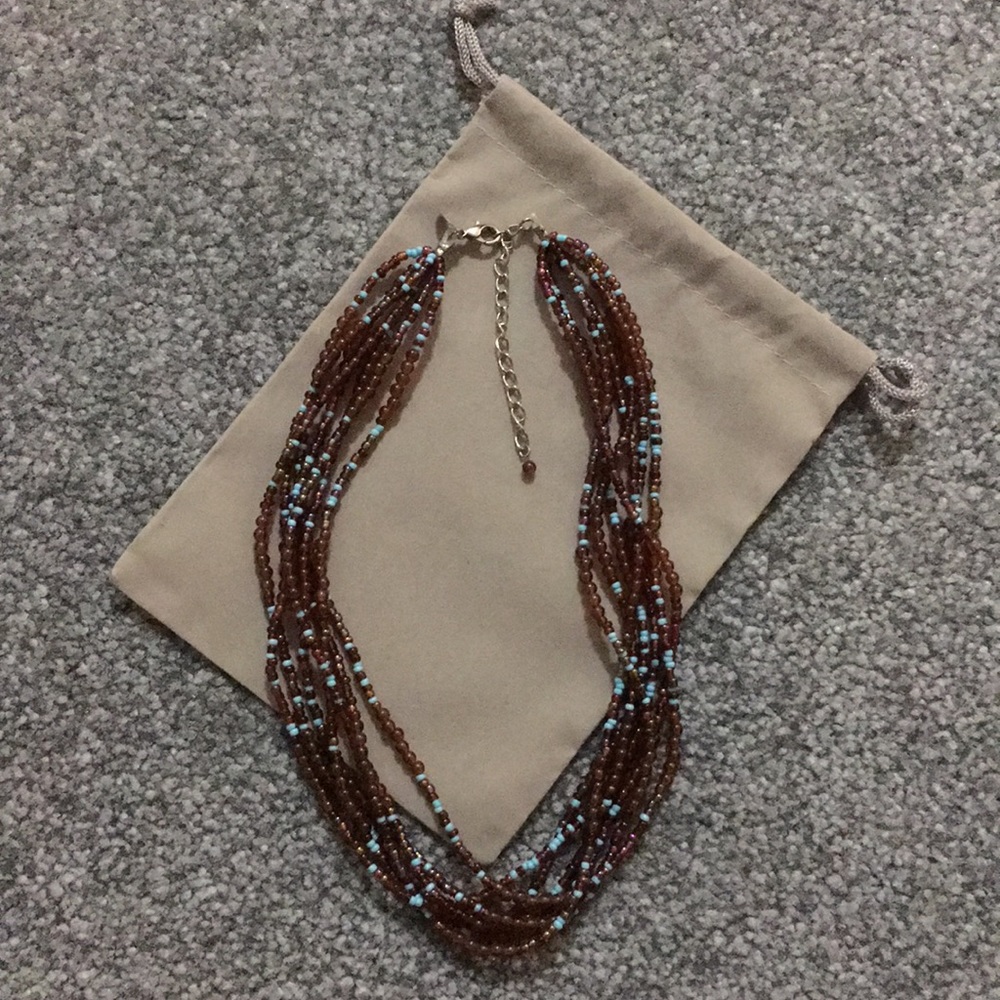 Worthington Brown/Turquoise Beaded Necklace